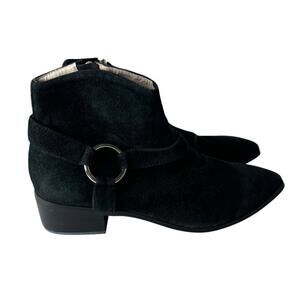 Raye Keaton Suede Harness Ankle Booties Black Size 7